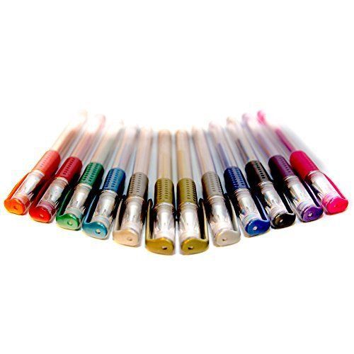Metallic Gel Pens from Color Technik, Set of 12 Professional Artist Quality Gel