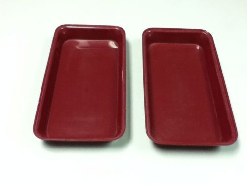 Deli restaurant bar rectangle burgundy serving tray platter bowl set of two AB4