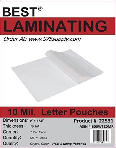 Best Laminating® - 10 Mil Clear Letter Size Thermal Laminating Pouches - 9 X -
