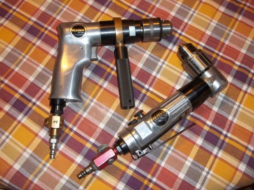 FLORIDA PNEUMATIC 2pc AIR TOOL DRILL ANGLE REVERSIBLE JACOBS SNAP ON FP-785 lot