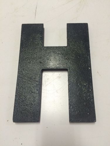 Vtg Wagner Sign Letter &#034;H&#034; Marquee Display Aluminum Industrial Number Flate Edge