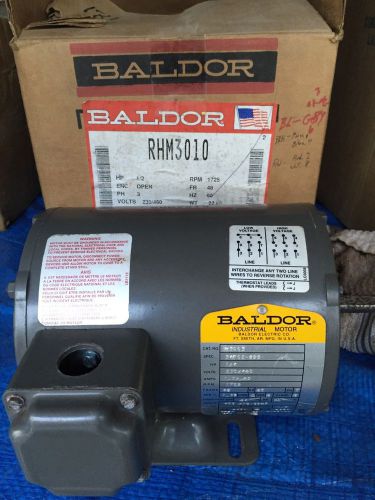 NEW! Baldor AC motor RHM30, 1/2 HP 1725rpm, 48 fr., 230/460, ODP, 3ph, 34F02-872