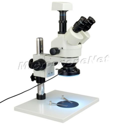 7-45x zoom trinocular stereo microscope+144 led ring light+1.3m pixel usb camera for sale