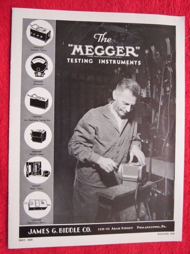 1939 MEGGER ELECTRICAL TESTING INSTRUMENTS BROCHURE CATALOG