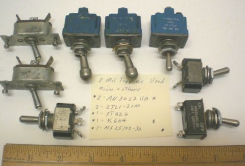 8 Mil.Sealed Toggle Switches, SPDT &amp; DPDT, Assorted, Micro &amp; Others  Made in USA