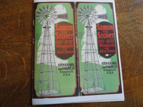 SANSON &amp; STOVER Oil-Rite Windmills &amp; Towers (For Old Windmills) Brochure Booklet