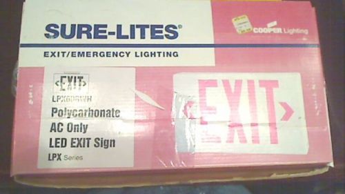 Cooper Sure-Lites Emergency Exit Sign LPX60RWH NIB