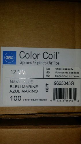 GBC ColorCoil Spines-12mm Navy Blue , 100 ct, #9665045G