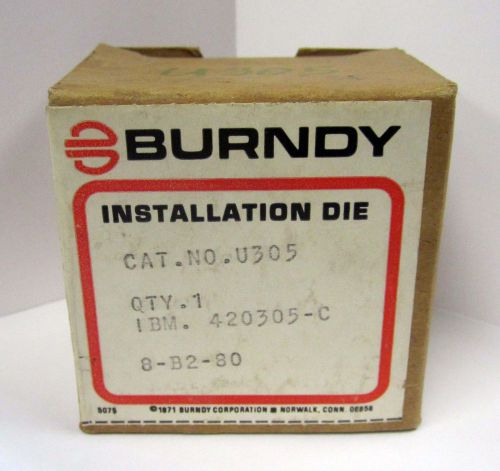 Index 305 burndy installation die compression die u-305, item - 420305 nib!!! for sale