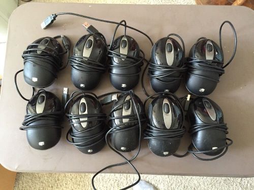 Lot of 10 Gateway MOAKUO Optical Ergonomic Black USB Wired 2-Button Mouse