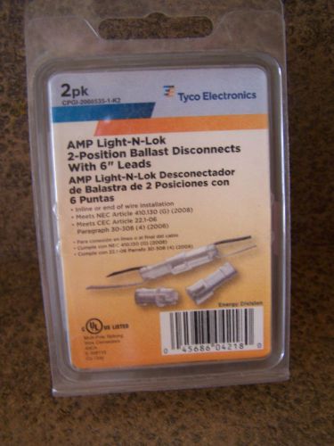 AMP-Light-N-Lok 2-Position Ballast Disconnects with 6&#034; Leads. New in package.
