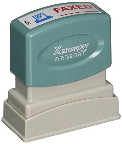 Shachihata Xstamper(R) Pre-Inked, Re-Inkable Two-Color Title Stamp, &#034;Faxed