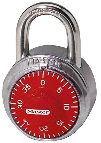 Master Lock 1504D Combination Lock with 3 Digit Dialing, Red