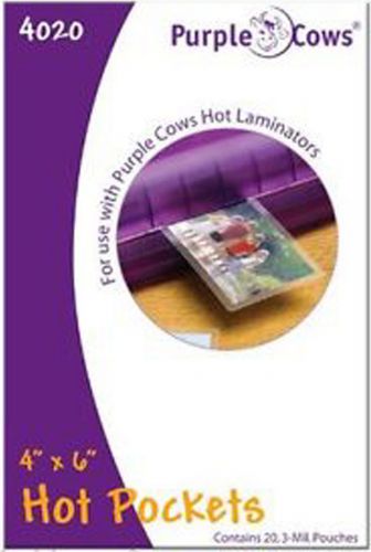 Purple Cows #4020 Hot Pockets Laminating Pouches 20/Pkg-4&#034;X6&#034;