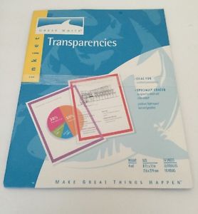 Color Inkjet Printer Transparency Sheets by Great White, 10-Pack, 8.5&#034;x11&#034; Clear