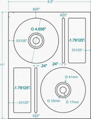 Compulabel White Photo Gloss CD/DVD Memorex Labels for Inkjet Printers, 2 Per