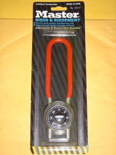 New master lock 1517d long shackle combination padlock new on carded package for sale