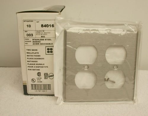 Leviton 84016 Two Gang Wallplate Satin Finish Stainless Steel Box of 10 *New*