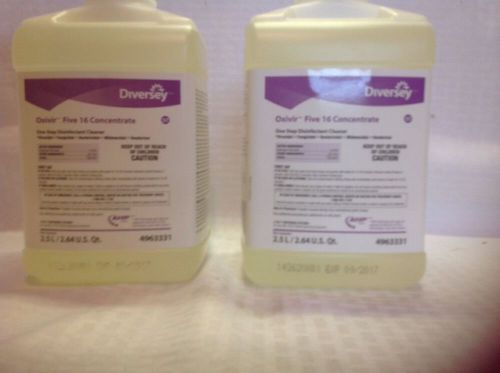 Lot of 2 Diversey Oxivir Five 16 Concentrate 2.5L each  4963331 New Exp. 09/2017