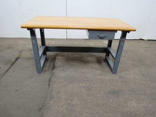 60&#034;x28&#034; Work Assembly Inspection Craft Table Bench W/ Butcher Block Top