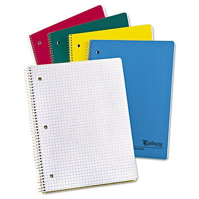 Earthwise 100% Recycled Single Subject Notebooks, 8 1/2 x 11, WE, 3-Hole, 80 SH