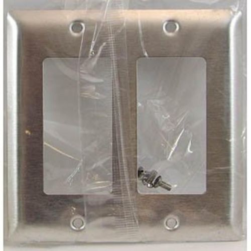 302 stainless steel wallplate decorator openings 2-gang pass and seymour ss262 for sale