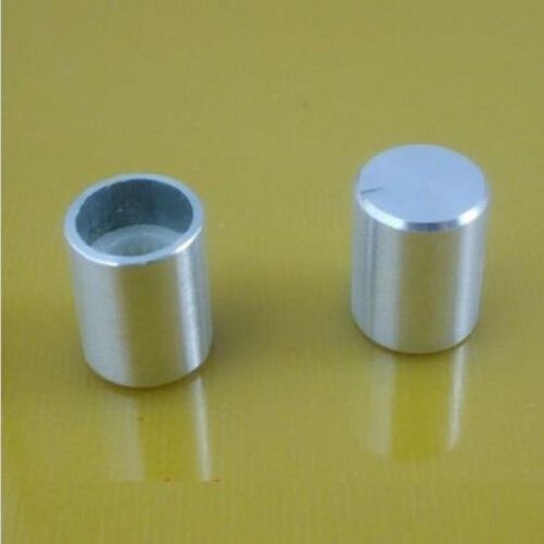 10pcs DIY NEW Alloy Potentiometer Hole 6mm  for Rotary Taper White Knob Aluminum