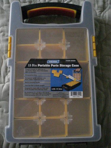 Brand new storehouse 15 bin portable parts storage case for sale