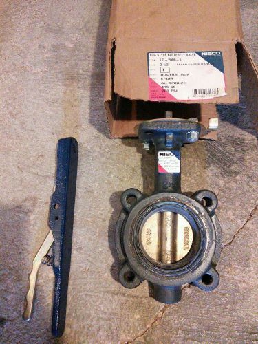 Nibco ld-2000-3 ductile iron butterfly valve 2 1/2&#034; new w/ handle for sale