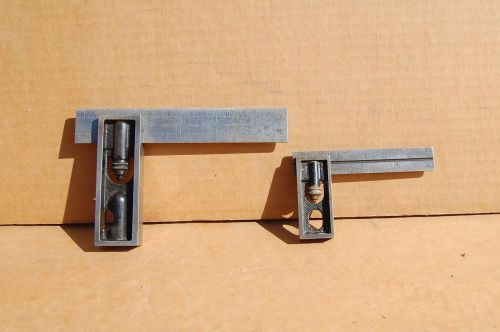 Two Starrett No. 13 Double Squares Machinists 4&#034; &amp; 6&#034; carpenters hand tools