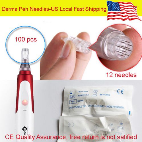 Us Seller -100pcs No.12 Needle Tips Cartridge for Electric Microneedle Derma Pen
