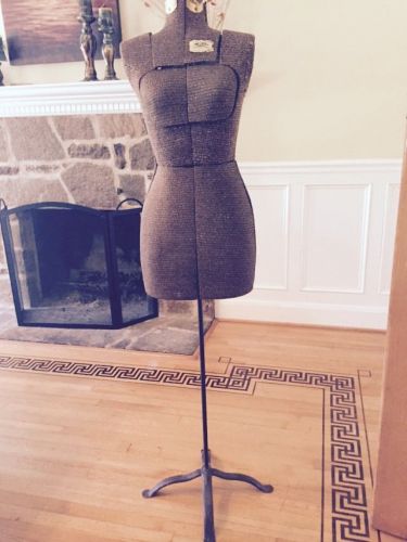 Vintage acme adjustable dress form manniquin size a cast iron base collapsable for sale