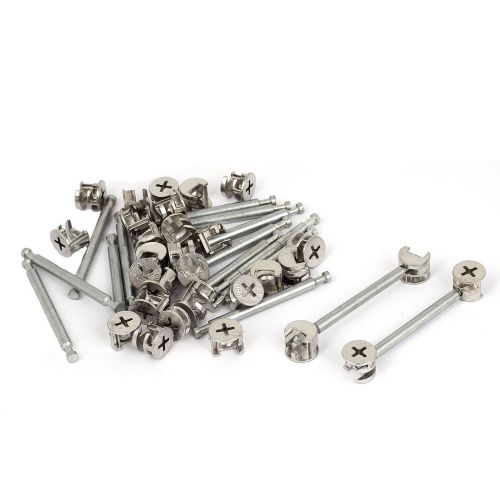 15mmx12mm Cabinet Furniture Connecting Cam Fittings 68mm Long Dowels 15 Sets