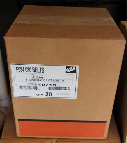 20/Box FANDELI 6&#034; x 108&#034; Aluminum Oxide Antistatic F WT 80 Grit Sanding Belts