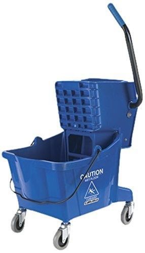 Carlisle 3690814 mop bucket with side press wringer 26 quart / 6.5 gallon blue for sale