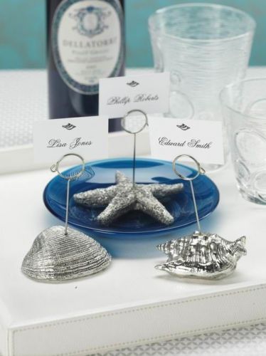 Zodax Sea Icon 3 Piece Place Card Holder Set Silver