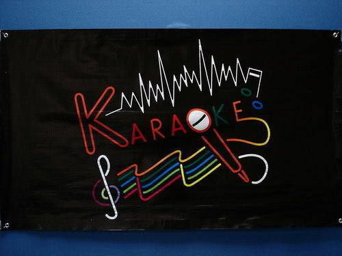z319 NEW Karaoke Microphone Display NR Banner Shop Sign