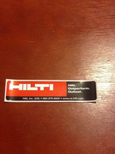 Hilti Logo Sticker 3&#034; Inches Hard Hat Powder Tool Outperform Outlast Rare