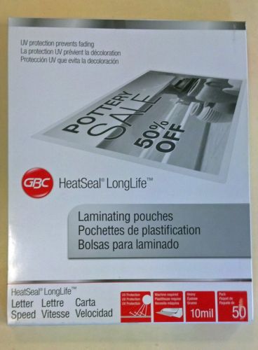 Gbc heatseal 3200599 laminating pouches, 10 mil, 11.5 x 9, 50 pack for sale