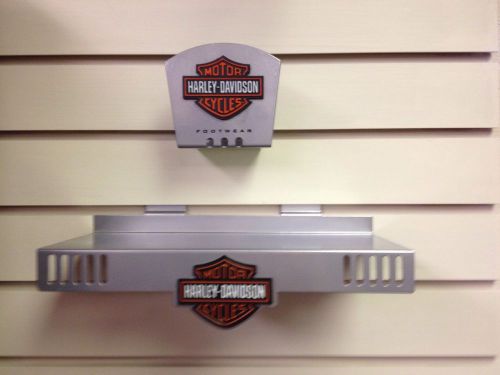 Harley Davidson Slat Wall Shoe Display brackets Brushed Aluminum