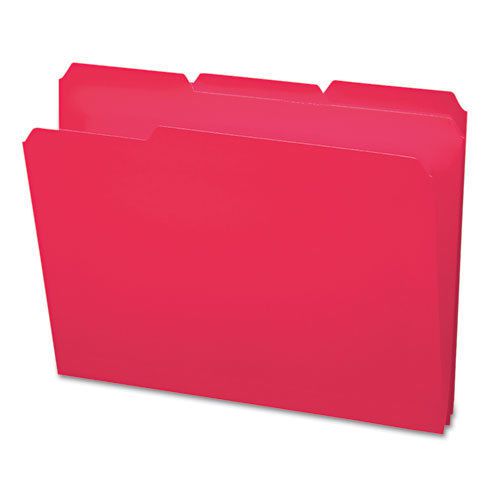 Smead Waterproof Poly File Folders, 1/3 Cut, Top Tab, Ltr, Red, 24/Bx SMD10501