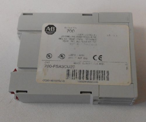 Allen bradley electronic timer on delay relay .5 to 10 second 700-fsa3cu23 new n for sale