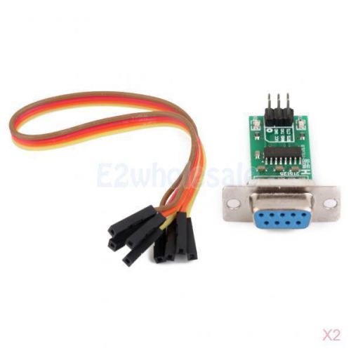2x MAX232 RS232 To TTL Converter Adapter Board Module Connector Cable Arduino