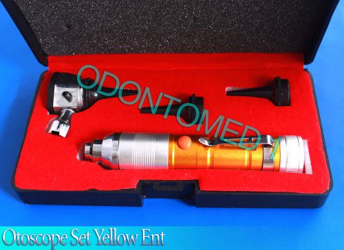 Otoscope Set Yellow ENT Medical Diagnostic Instruments (Batteries Not Included)