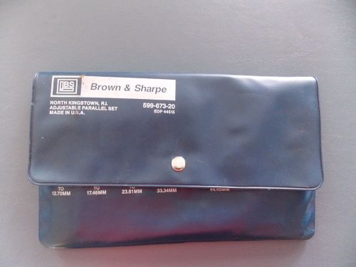 Brown &amp; Sharpe No. 599-673-20 Adjustable Parallel Set Complete In Case