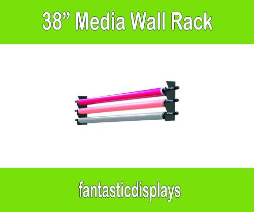 38&#034; wall media storage rack vinyl rolls / fabric - sign shop prints / seamstress for sale