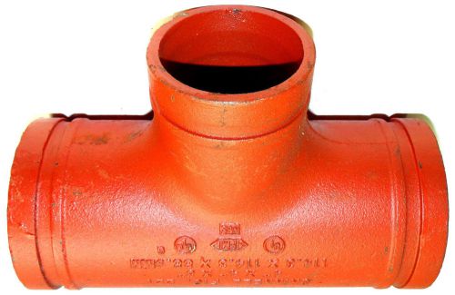 &#034;grinnell&#034; 221 fire sprinkler grooved reducing tee (4&#034; x 4&#034; x 3&#034;) for sale