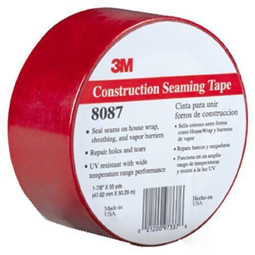 3M Construction Seaming Tape 8087 Red, 72 mm x 50M, 2 13/16 in x 55 yd (9 Rolls)