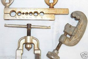Vintage imperial eastman flaring tool set 195fc &amp; superior tool 360 pipe cutter for sale