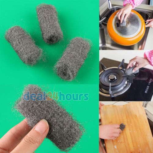 12pcs steel wool pads kitchen wire cleaning ball stainless steel pan cleaner for sale